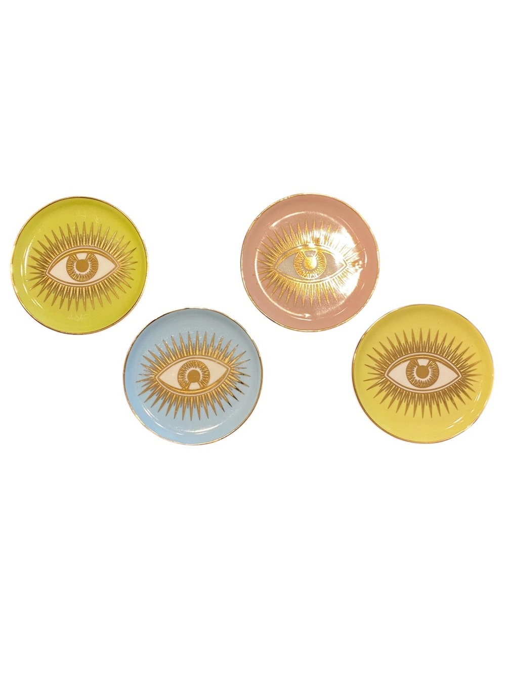 MCM Jonathan Adler Porcelain Le Wink Coaster Set of 4